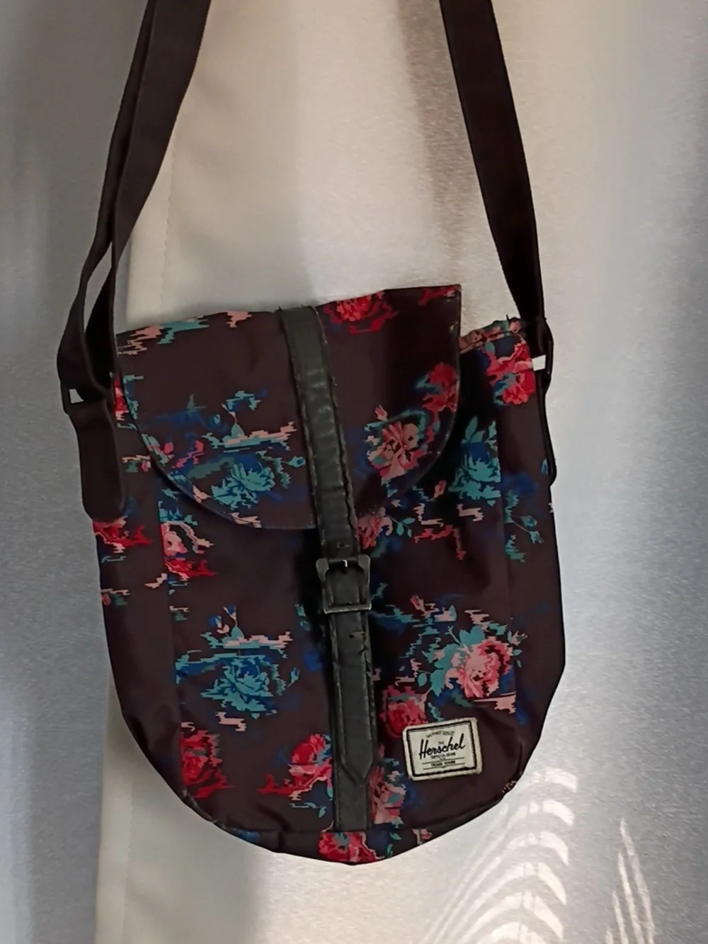 Herschel Supply Company Floral Crossbody Bag in Dark Brown
